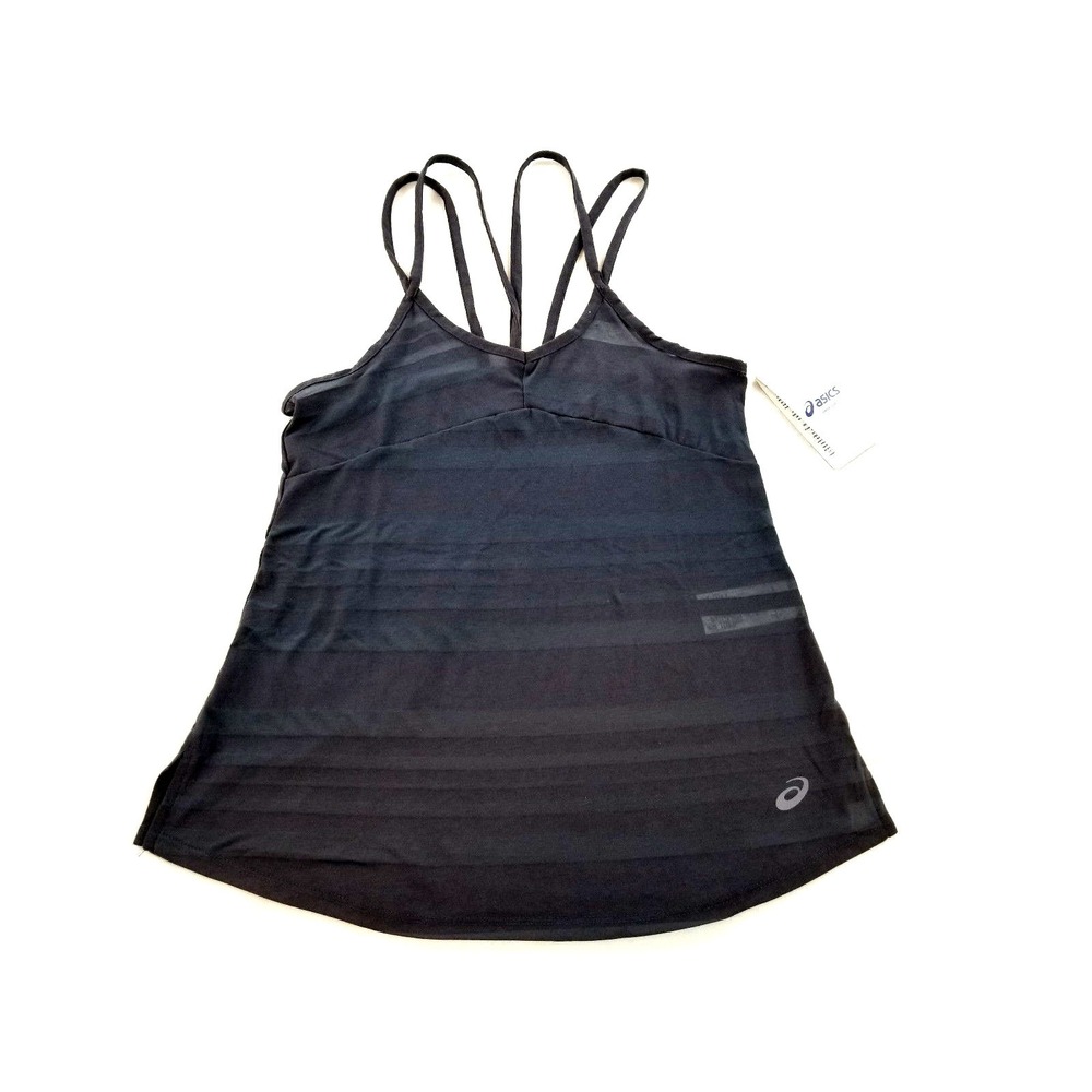 Asics Womens Slub Tank Top Grey Sports Training Strappy BV2645 Small NEW